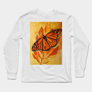 Monarch butterfly watercolour painting Long Sleeve T-Shirt